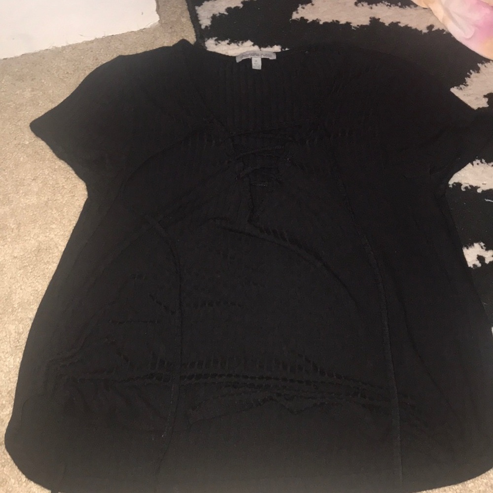 Black Tie Up Tshirt